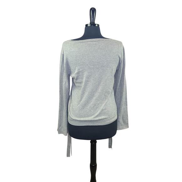 J Crew Sweater Gray Flare Sleeves 100% Cotton Classic Minimalist M - Picture 2 of 5